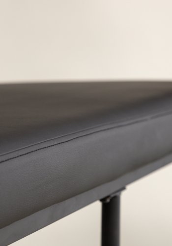 VIND COLLECTION Stallhagen x Josefin Lustig bnk, m. rygln, halvmne - sort PU og sort stl