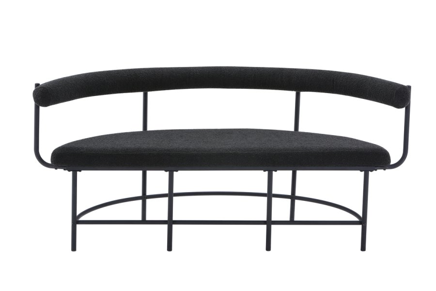 VIND COLLECTION Stallhagen x Josefin Lustig bnk, m. rygln, halvmnde - bouclé stof og sort stl