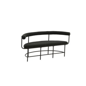 VIND COLLECTION Stallhagen x Josefin Lustig bnk, m. rygln, halvmnde - bouclé stof og sort stl