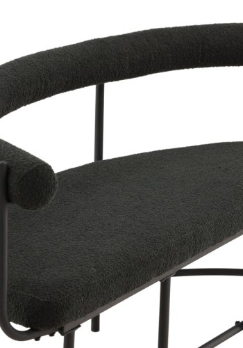 VIND COLLECTION Stallhagen x Josefin Lustig bnk, m. rygln, halvmnde - bouclé stof og sort stl