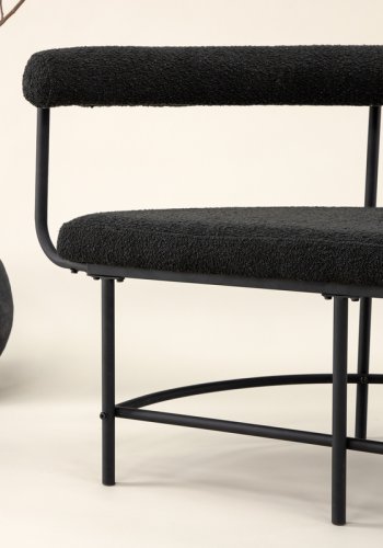 VIND COLLECTION Stallhagen x Josefin Lustig bnk, m. rygln, halvmnde - bouclé stof og sort stl