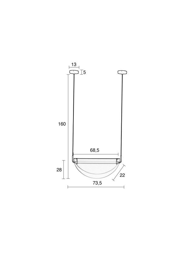 ZUIVER Rani loftlampe - rgfarvet glas og jern