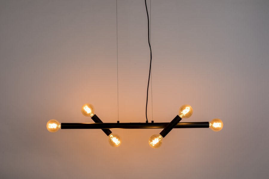 ZUIVER Hawk loftlampe, Bred - sort jern