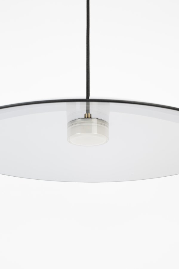 ZUIVER Float loftlampe, rund - glas og guld jern (50)