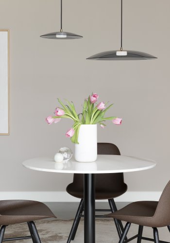 ZUIVER Float loftlampe, rund - glas og guld jern (50)