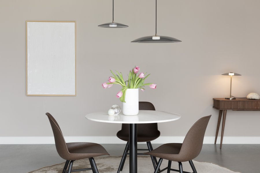 ZUIVER Float loftlampe, rund - glas og guld jern (50)