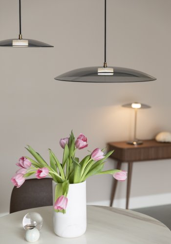 ZUIVER Float loftlampe, rund - glas og guld jern (50)