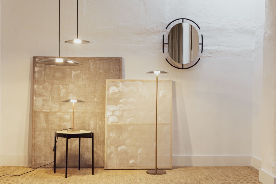 ZUIVER Float loftlampe, rund - glas og guld jern (50)