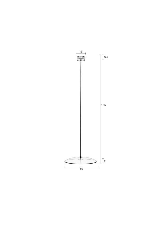 ZUIVER Float loftlampe, rund - glas og guld jern (50)