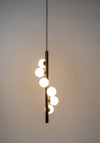 WHITE LABEL LIVING Monica Hvid loftlampe - hvid glas og sort