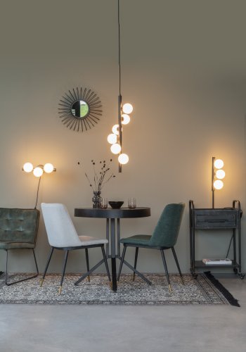 WHITE LABEL LIVING Monica Hvid loftlampe - hvid glas og sort