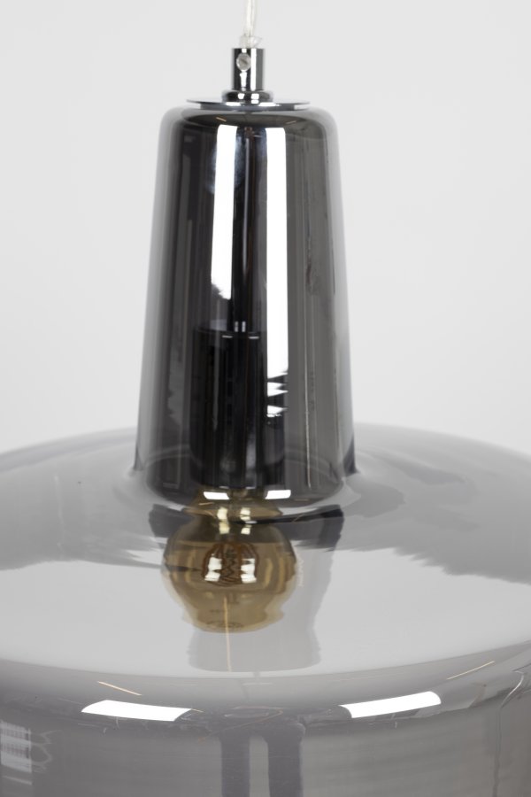 WHITE LABEL LIVING Anshin Medium Smoke loftlampe - gr glas