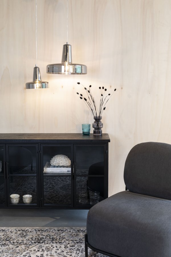 WHITE LABEL LIVING Anshin Medium Smoke loftlampe - gr glas