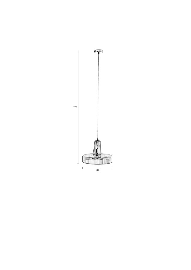 WHITE LABEL LIVING Anshin Medium Smoke loftlampe - gr glas