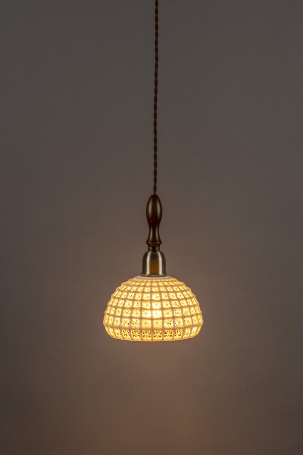 DUTCHBONE Poppy loftlampe, bred - hvid keramik