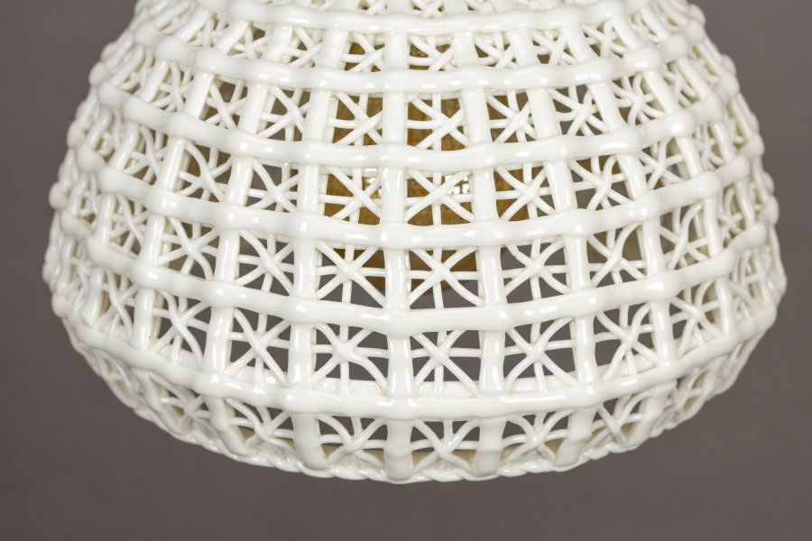 DUTCHBONE Poppy loftlampe, bred - hvid keramik