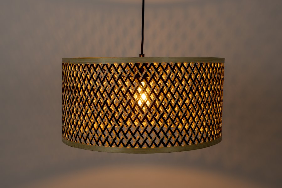 WHITE LABEL LIVING Isla Bamboo Large loftlampe - beige bambus