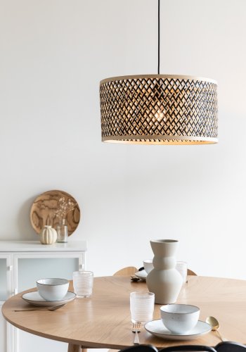 WHITE LABEL LIVING Isla Bamboo Large loftlampe - beige bambus