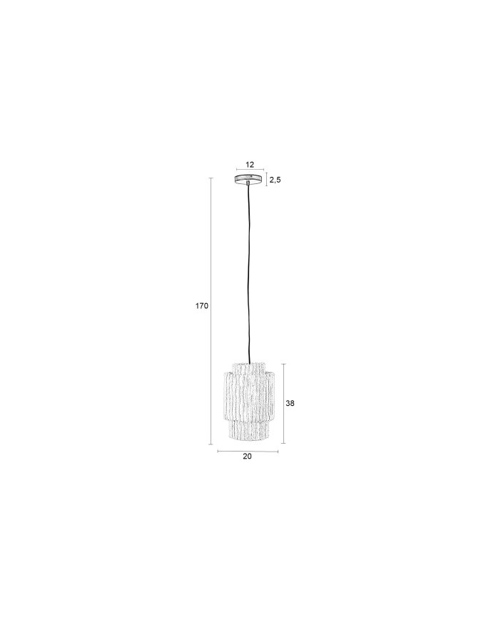 WHITE LABEL LIVING Arjun Hj loftlampe - hvid bomuld