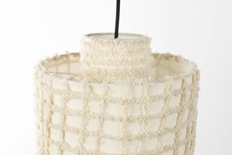 WHITE LABEL LIVING Arjun Bred loftlampe - hvid bomuld