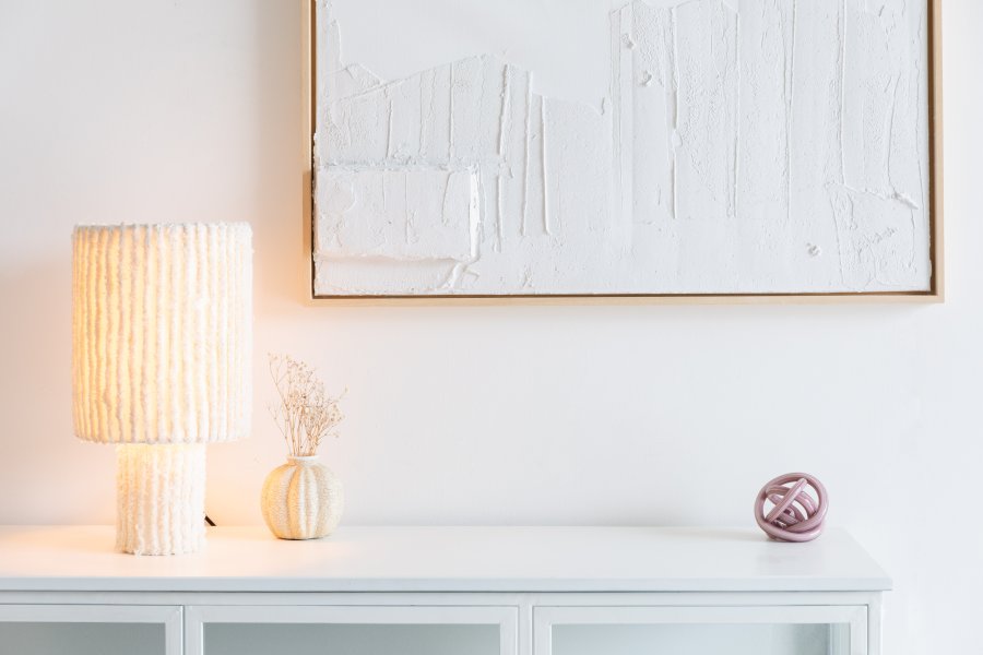 WHITE LABEL LIVING Arjun Bred loftlampe - hvid bomuld