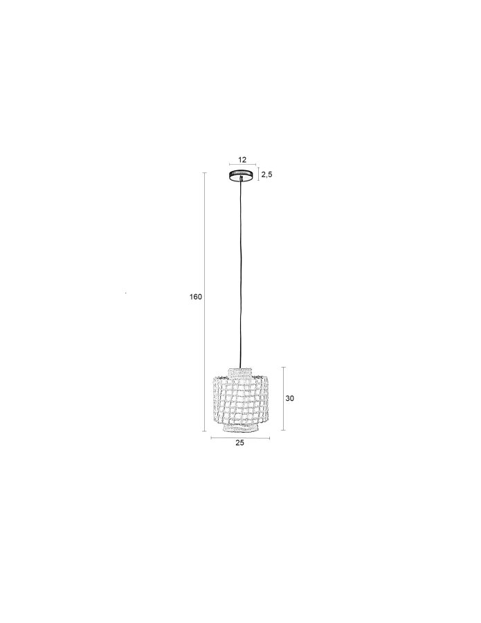 WHITE LABEL LIVING Arjun Bred loftlampe - hvid bomuld