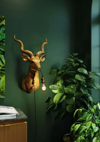 KARE DESIGN Animal Goat vglampe - guld polyresin og aluminium