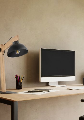 TK Oslo bordlampe - sort metal og tr