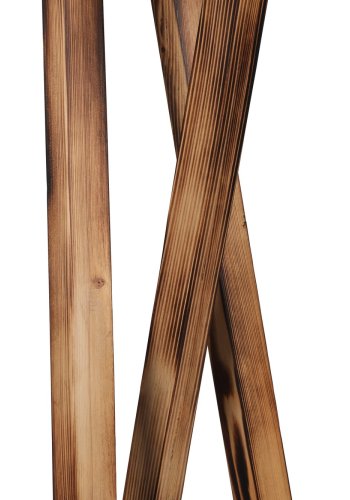 LUMI gulvlampe - sort stof og brun grantr