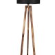 LUMI gulvlampe - sort stof og brun grantr