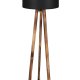 LUMI gulvlampe - sort stof og brun grantr