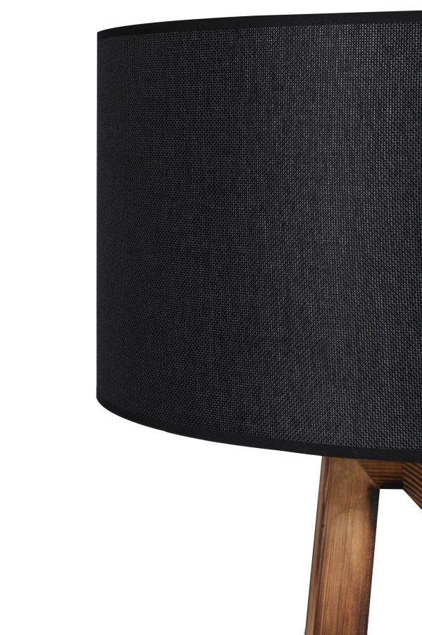 LUMI gulvlampe - sort stof og brun grantr