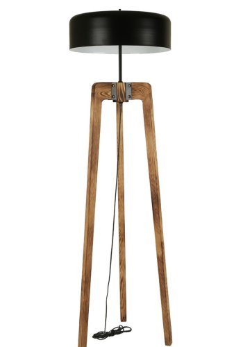 gulvlampe - sort metal og natur grantr