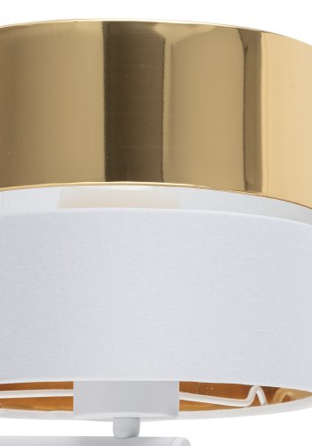 TK Hilton vglampe - guld metal og hvid stof