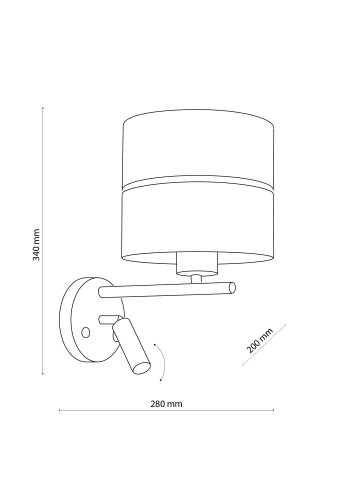 TK Hilton vglampe - guld metal og hvid stof