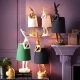 KARE DESIGN Animal Rabbit bordlampe - rosa linnedhr og hvid polyresin/stl (H:50cm)