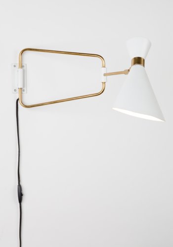 ZUIVER Shady vglampe - hvid og guld jern