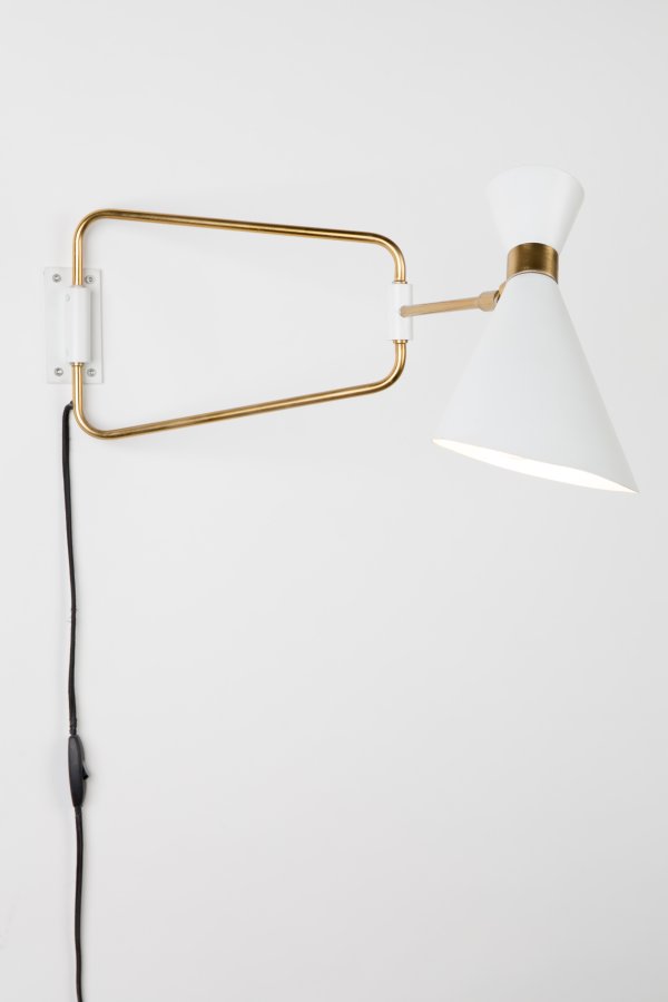 ZUIVER Shady vglampe - hvid og guld jern
