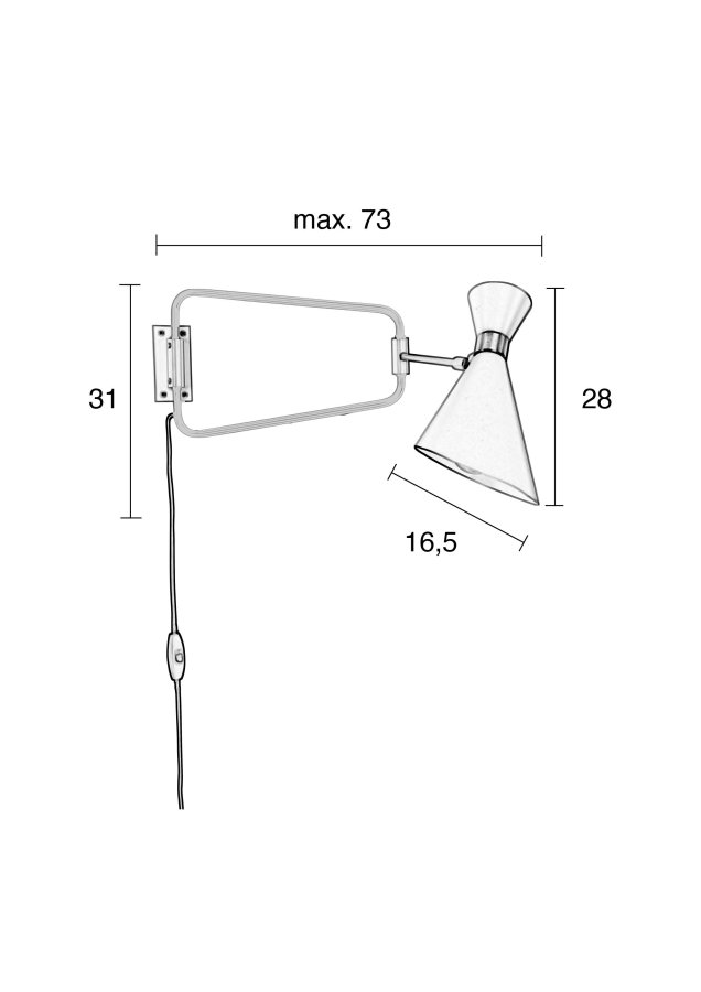 ZUIVER Shady vglampe - hvid og guld jern