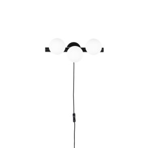 WHITE LABEL LIVING Monica Hvid vglampe - hvid glas og sort