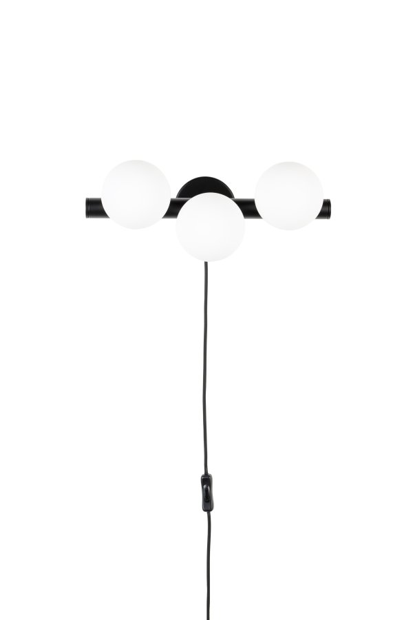 WHITE LABEL LIVING Monica Hvid vglampe - hvid glas og sort