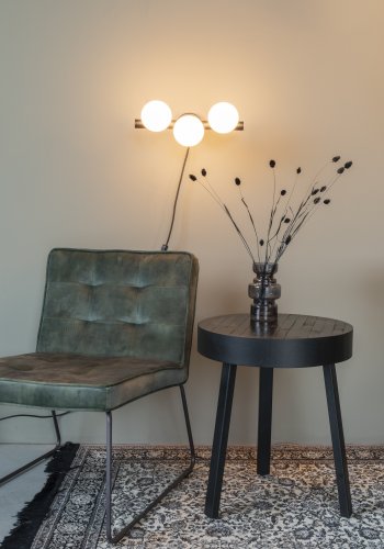 WHITE LABEL LIVING Monica Hvid vglampe - hvid glas og sort