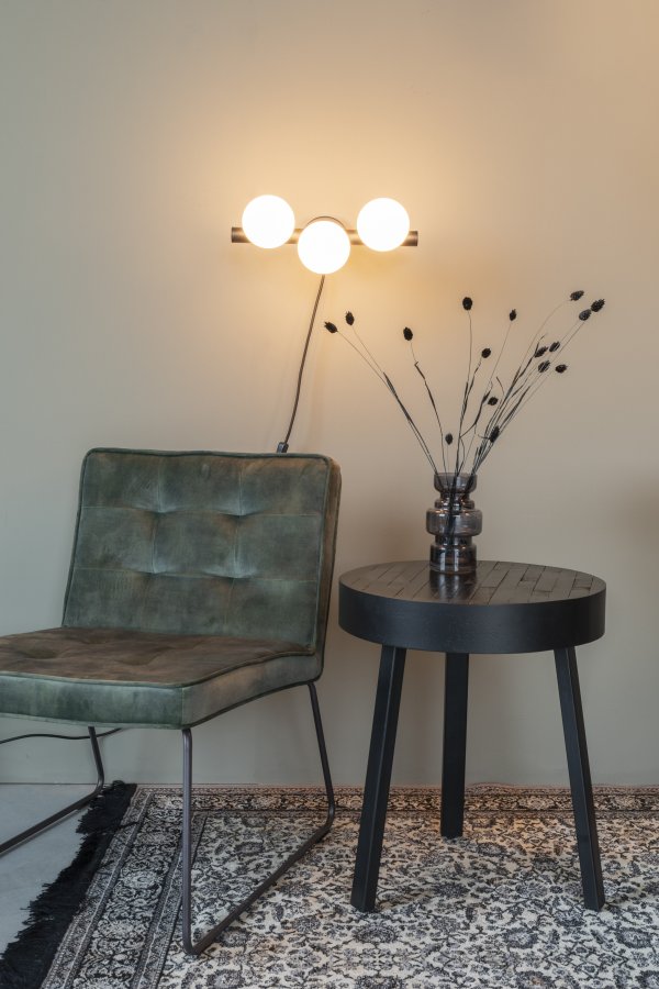 WHITE LABEL LIVING Monica Hvid vglampe - hvid glas og sort