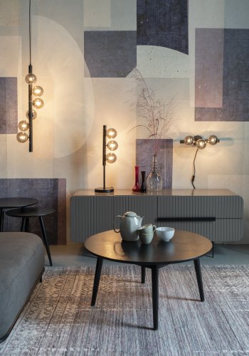 WHITE LABEL LIVING Monica Hvid vglampe - hvid glas og sort