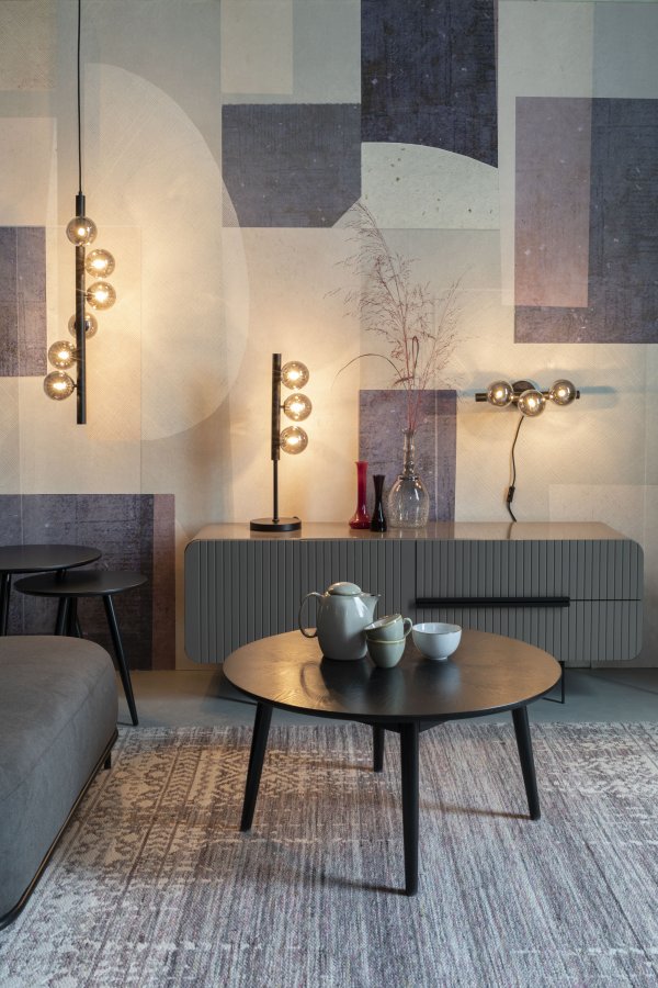 WHITE LABEL LIVING Monica Hvid vglampe - hvid glas og sort