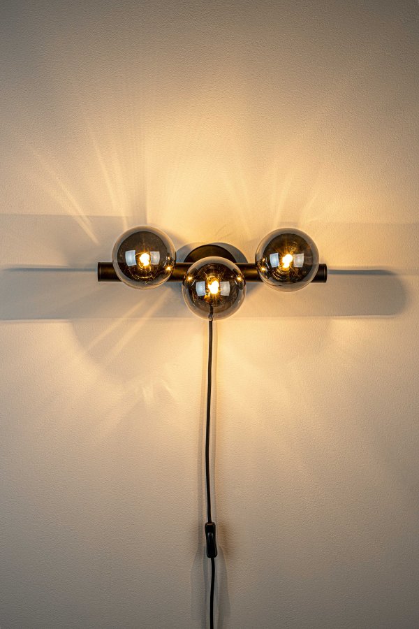 WHITE LABEL LIVING Monica Smoke vglampe - rgfarvet glas og sort