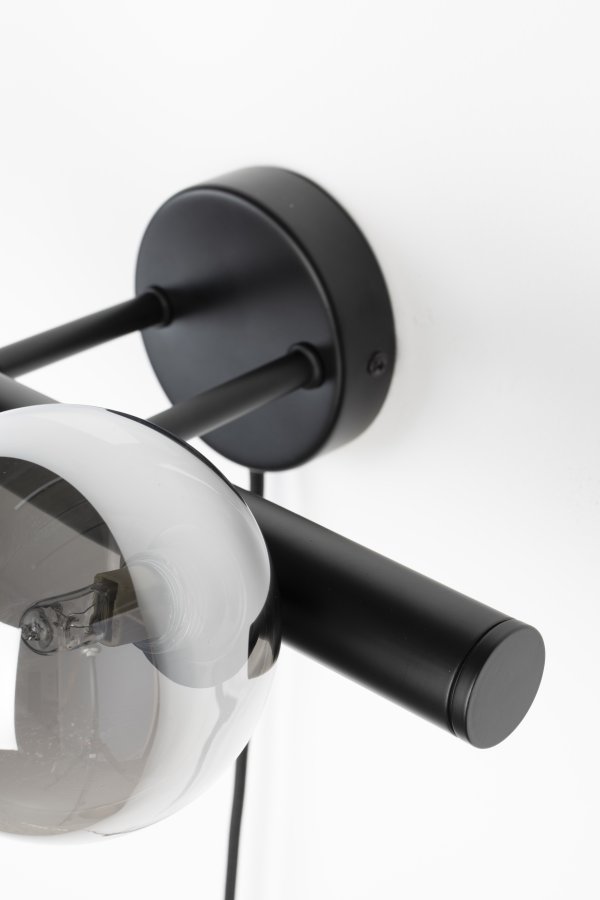 WHITE LABEL LIVING Monica Smoke vglampe - rgfarvet glas og sort