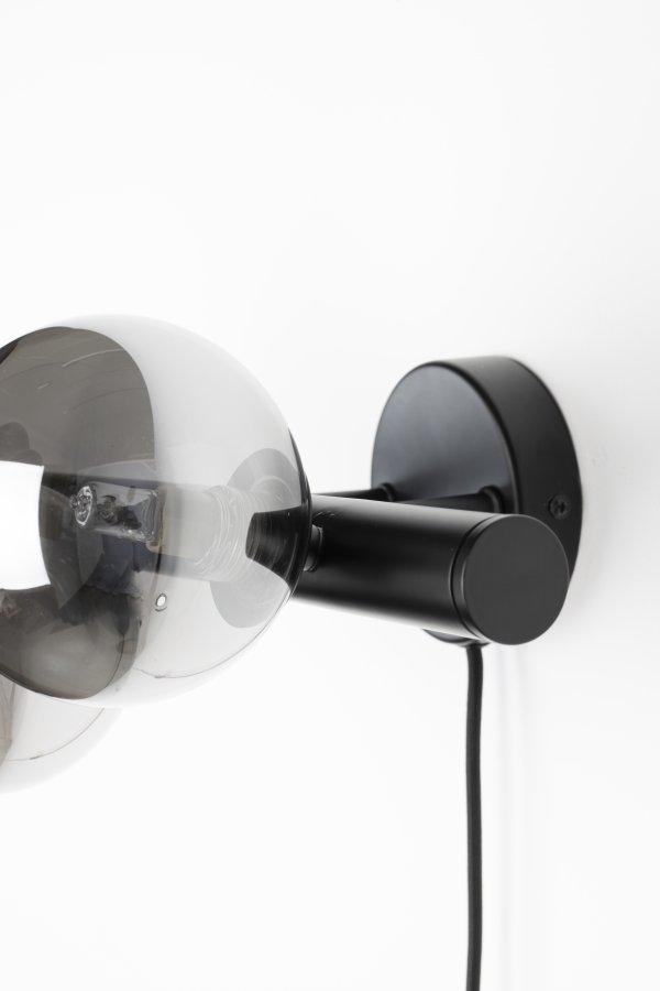 WHITE LABEL LIVING Monica Smoke vglampe - rgfarvet glas og sort