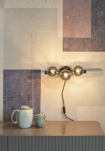 WHITE LABEL LIVING Monica Smoke vglampe - rgfarvet glas og sort