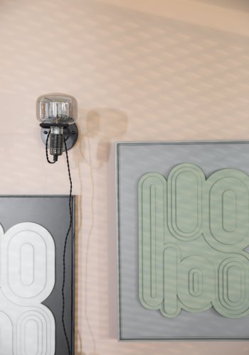 ZUIVER Diset vglampe - glas og sort metal